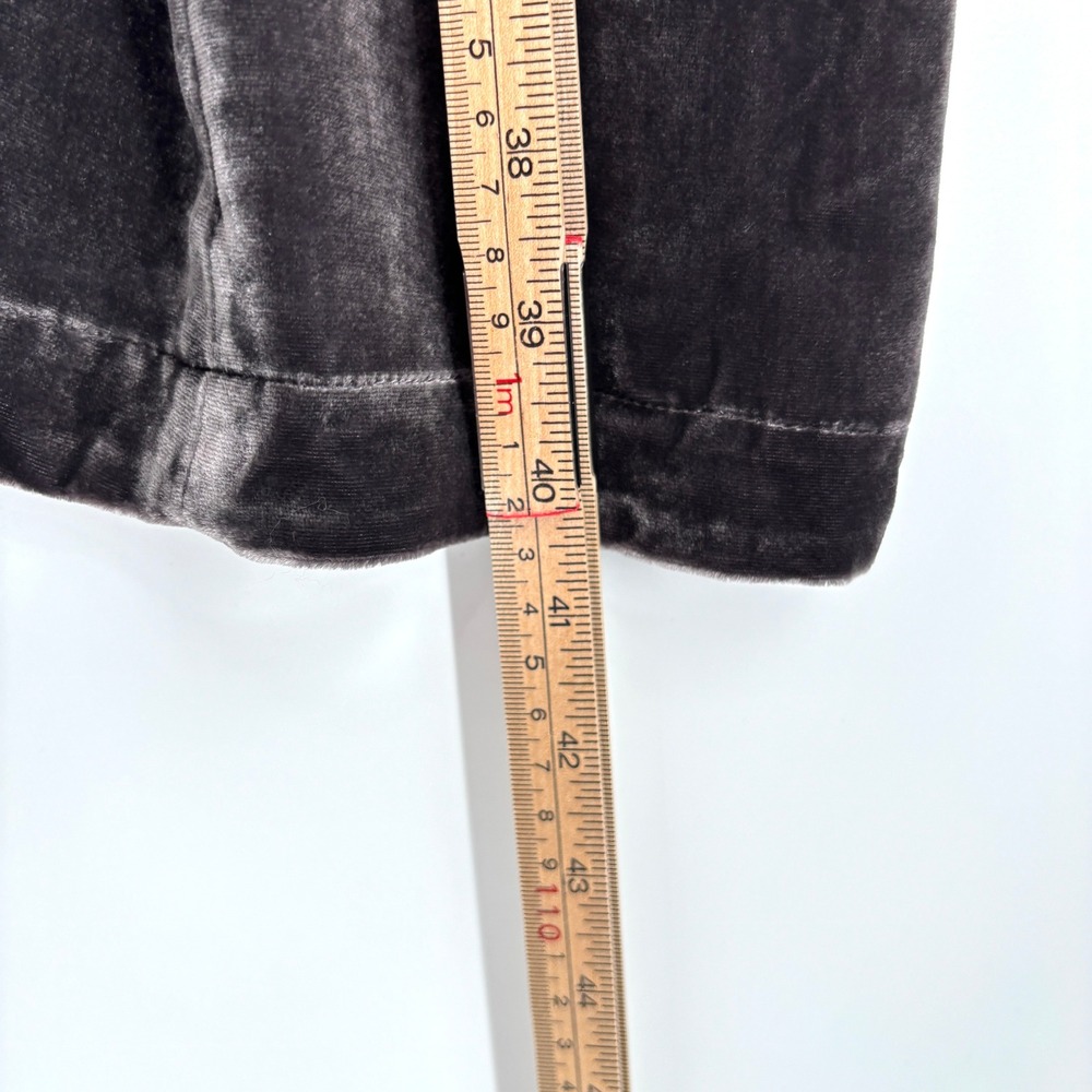 Eileen Fisher Velvet Shift Mini Dress Silk Gray Short Sleeve Mock Neck Size L - Picture 13 of 13